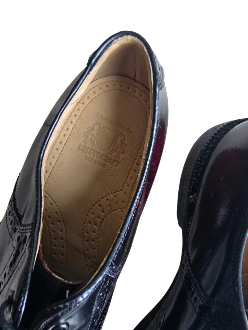 NEW Vintage Johnston & Murphy Aristocraft Burgundy/Black Leather Saddle Oxfords